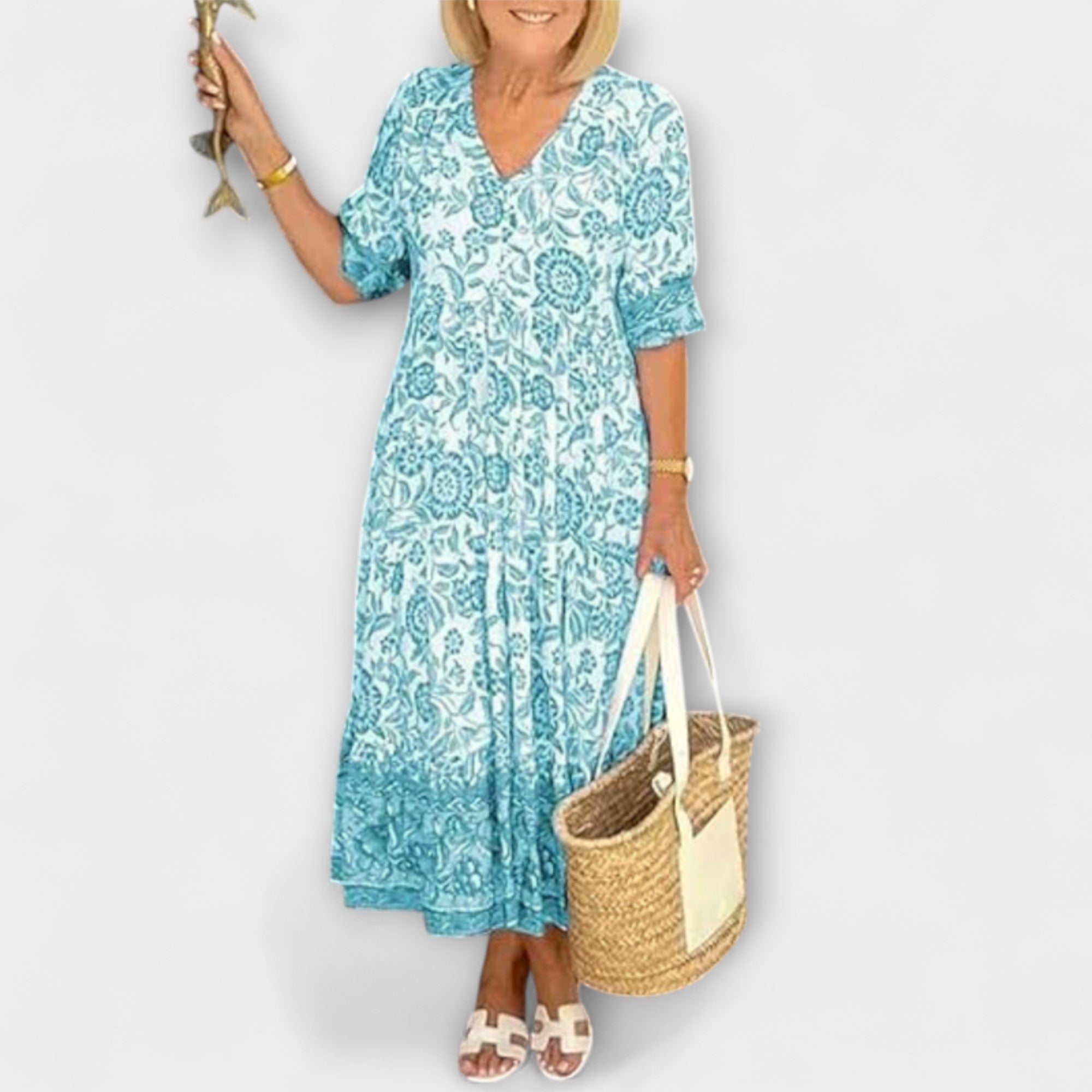 Caitlin - Graceful Floral Dress with an Airy Design