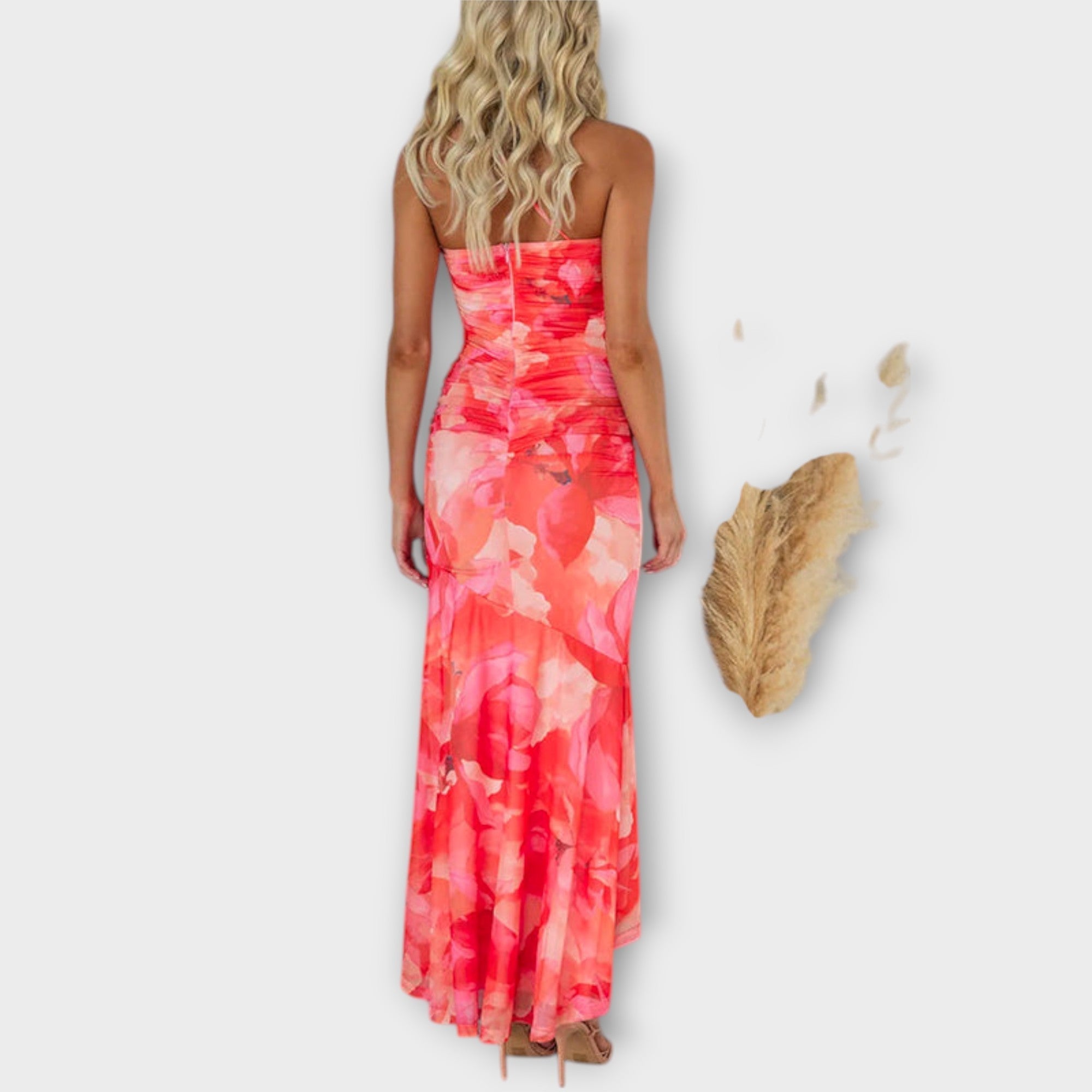 Pia - Maxi Dress with Asymmetrical Ruching