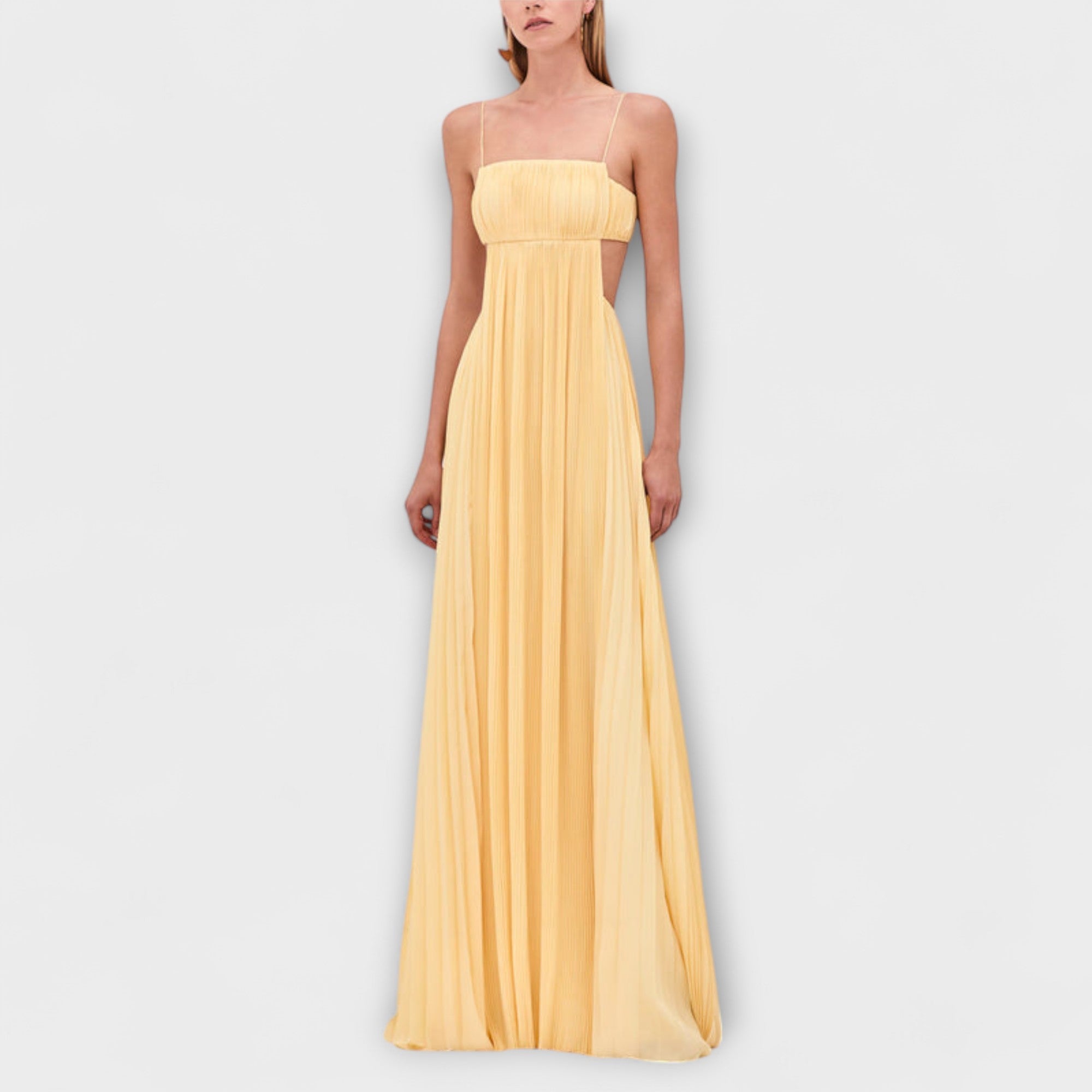 Mireille - Stylish Maxi Dress with Pleats and Cutouts
