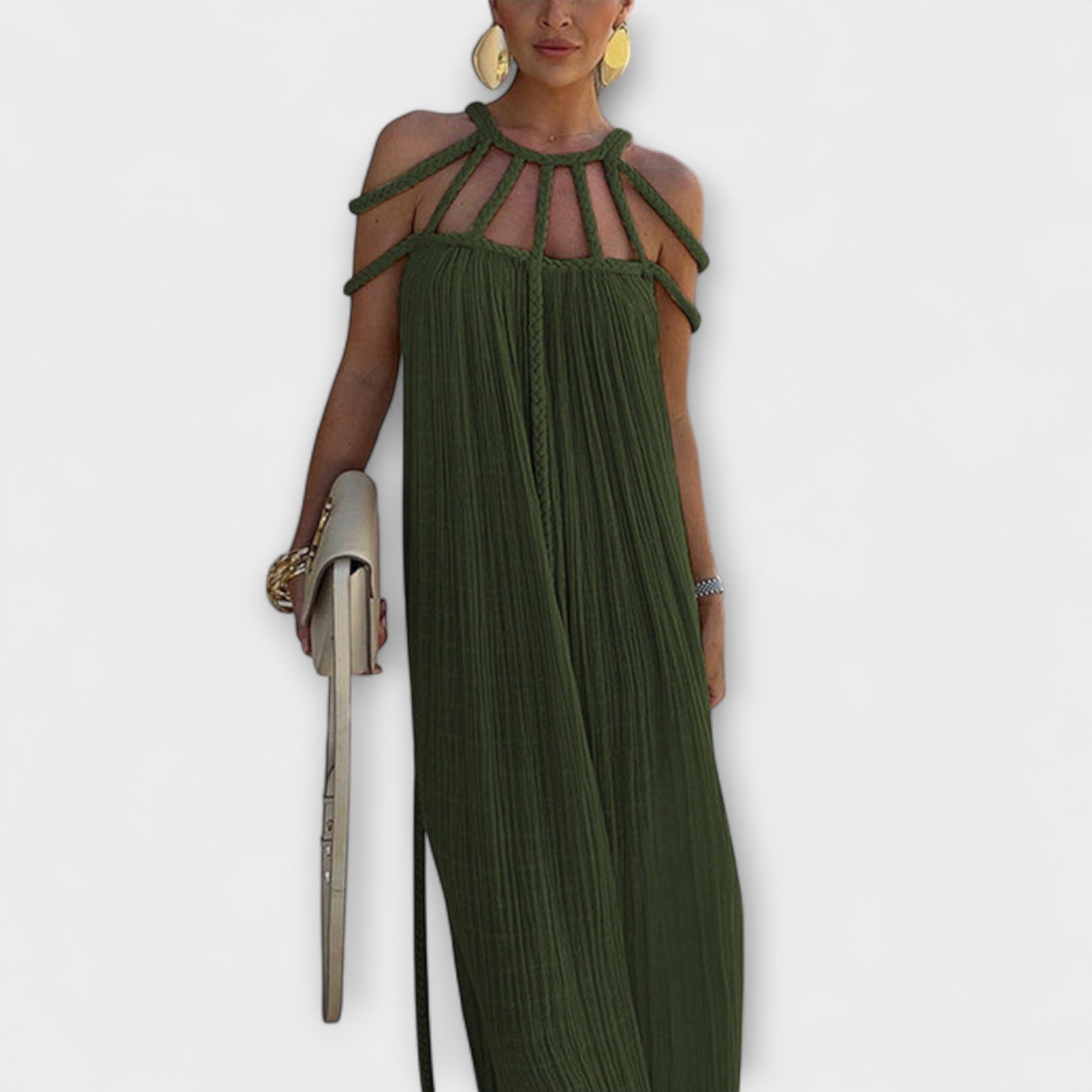 Briar - A Stylish Maxi Dress Made of Blended Fabric with Draped Straps