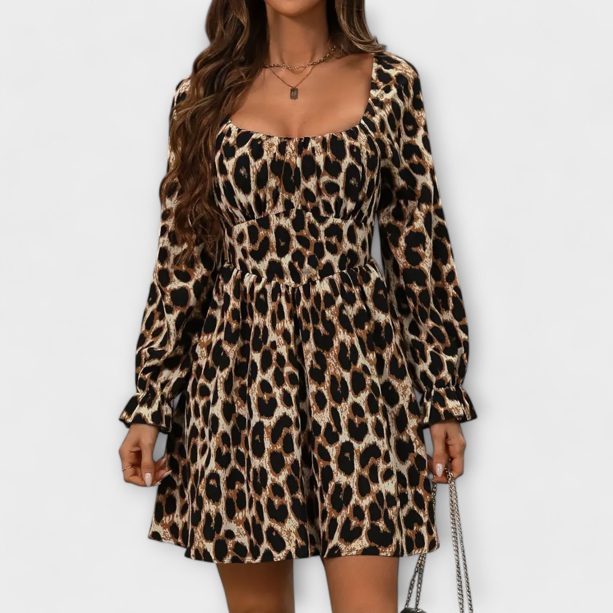 Charming Dress with Leopard Print
