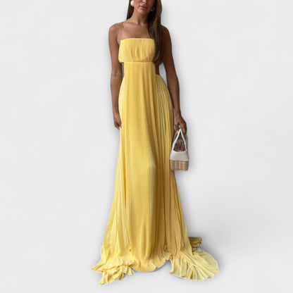 Mireille - Stylish Maxi Dress with Pleats and Cutouts