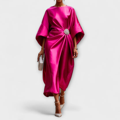 Luxe Shimmer Satin Long Dress