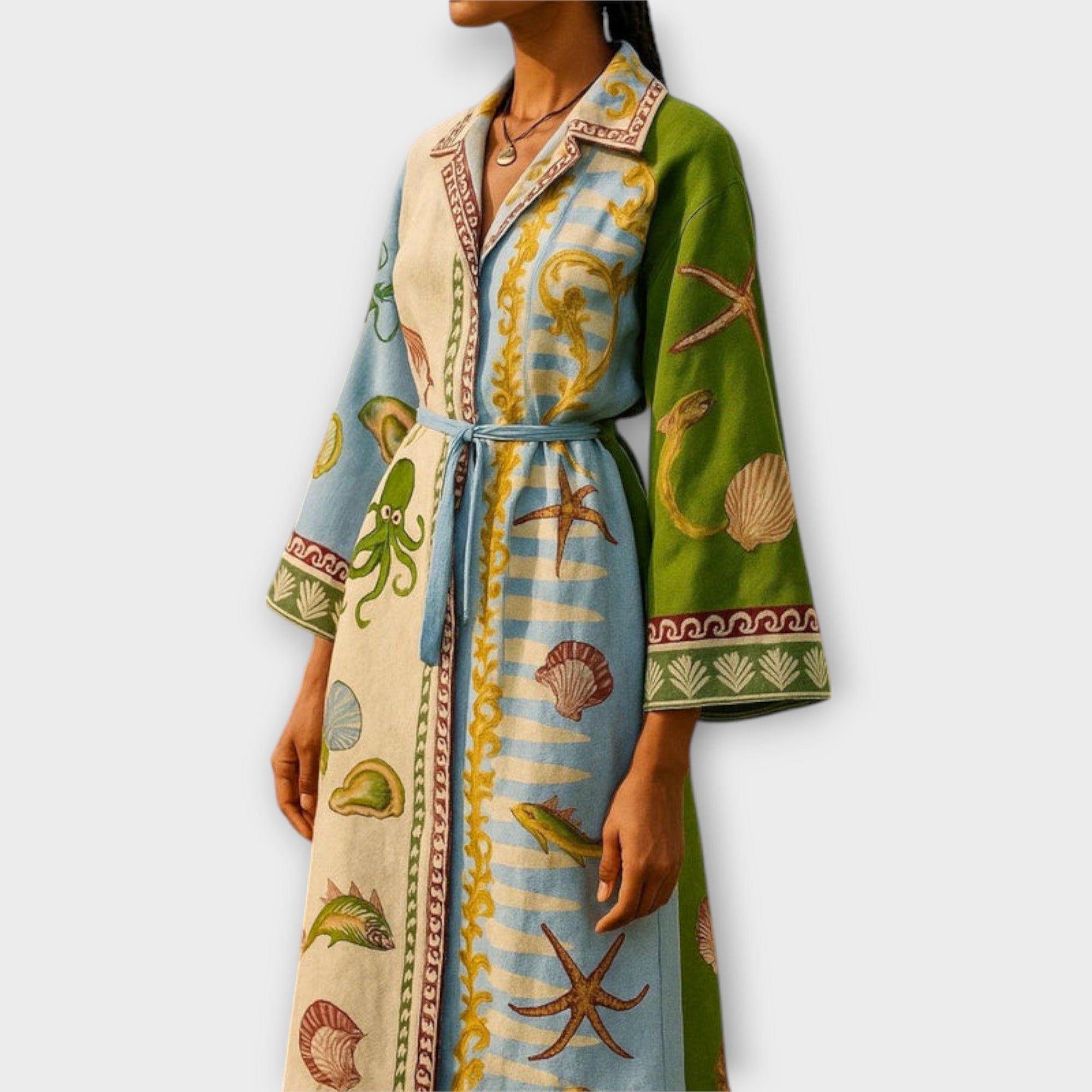 Jule - Printed Twill Midi Shirt Dress with Belt