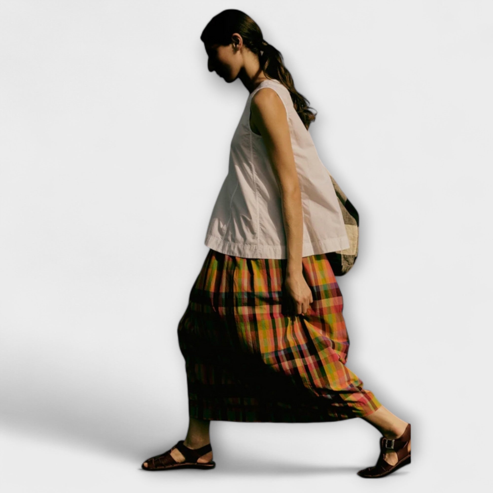 Emilia - Multicolored Striped Pleated Skirt