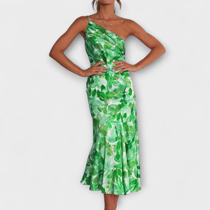 Tabea - Asymmetrical Floral Pattern Dress