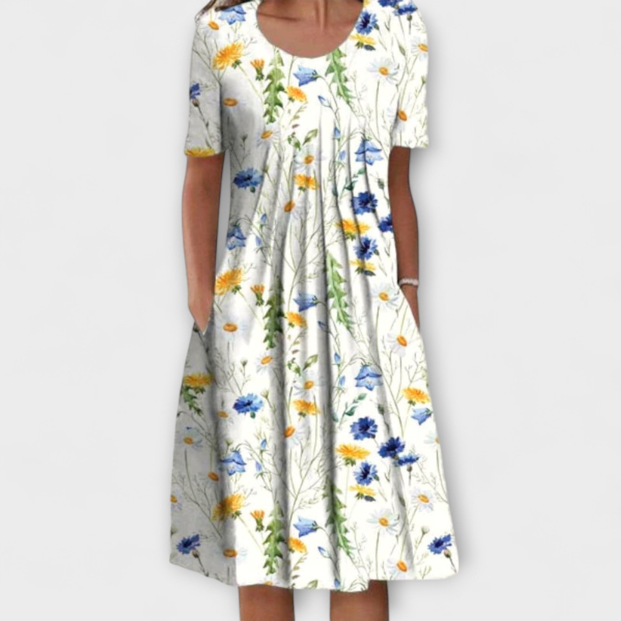 Emelie – Stylish Layered Dress with Tummy Control