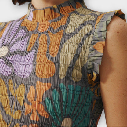 Colorful Botanical Midi Dress