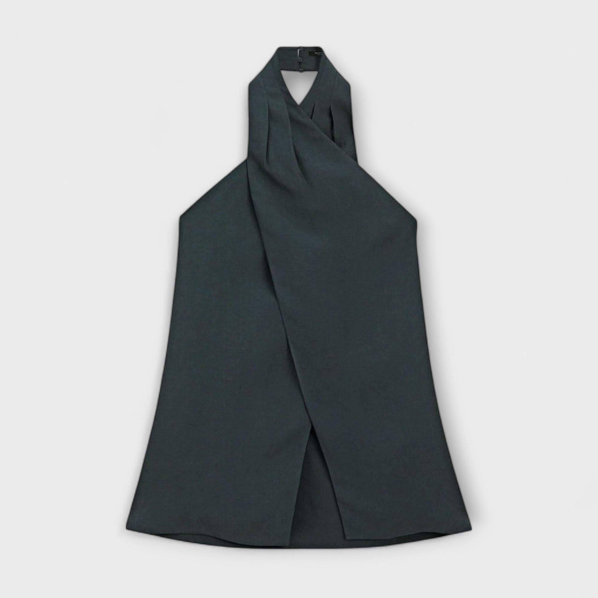 Leah - Blue Halter Neck Top with Back Slit