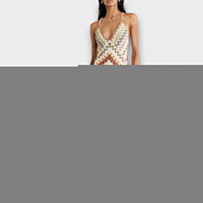 Remi - Missoni Colorful Houndstooth Pattern Maxi Dress