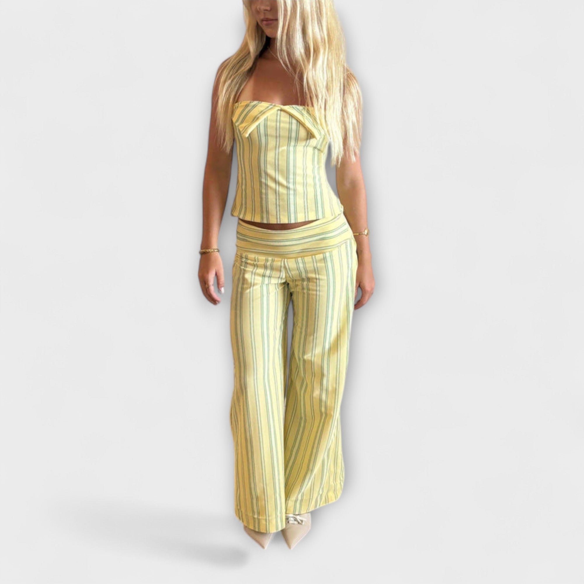 Anastasia - Classic Striped Pants Ensemble