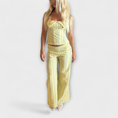 Anastasia - Classic Striped Pants Ensemble