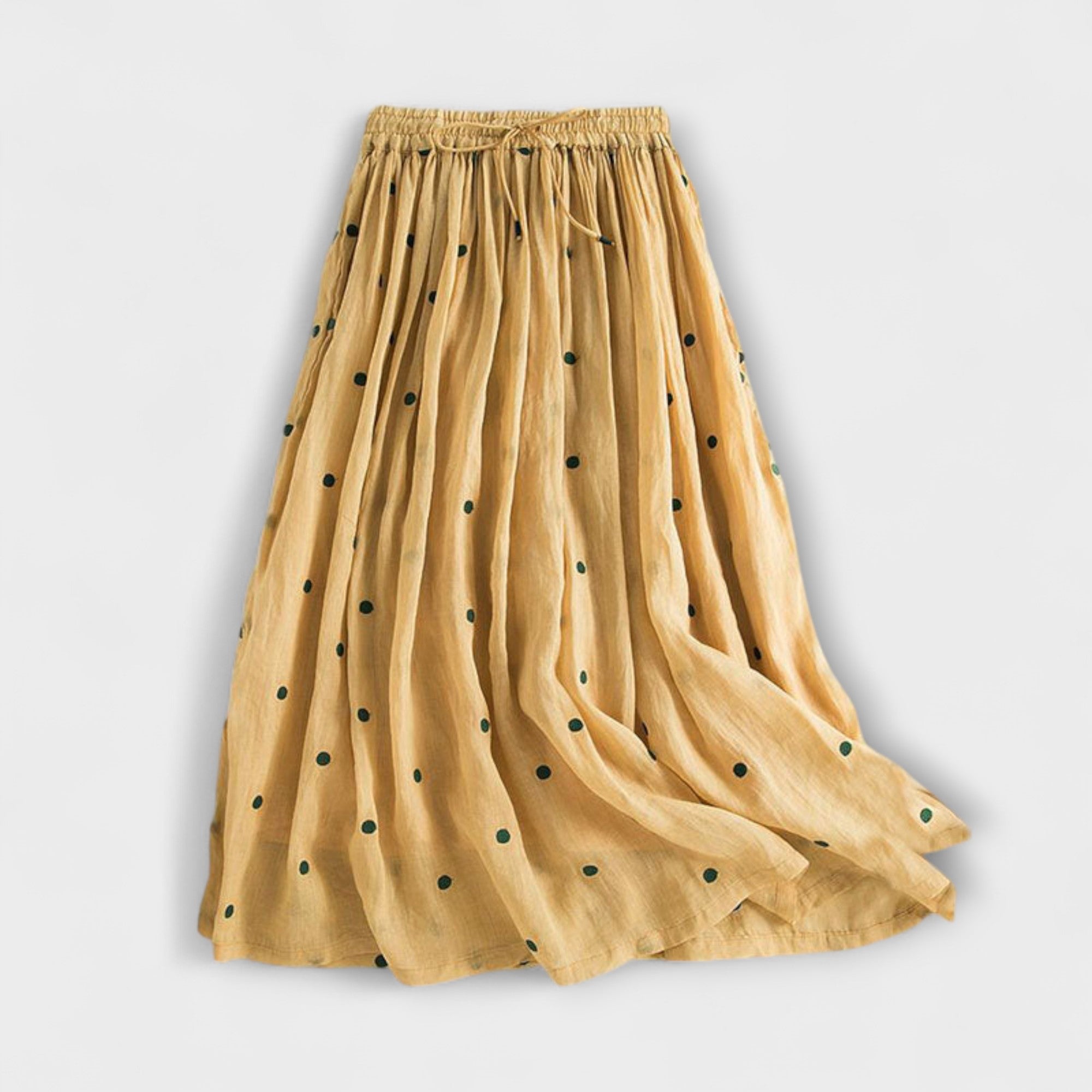 Playful Polka Dot Skirt Made of Cotton-Linen
