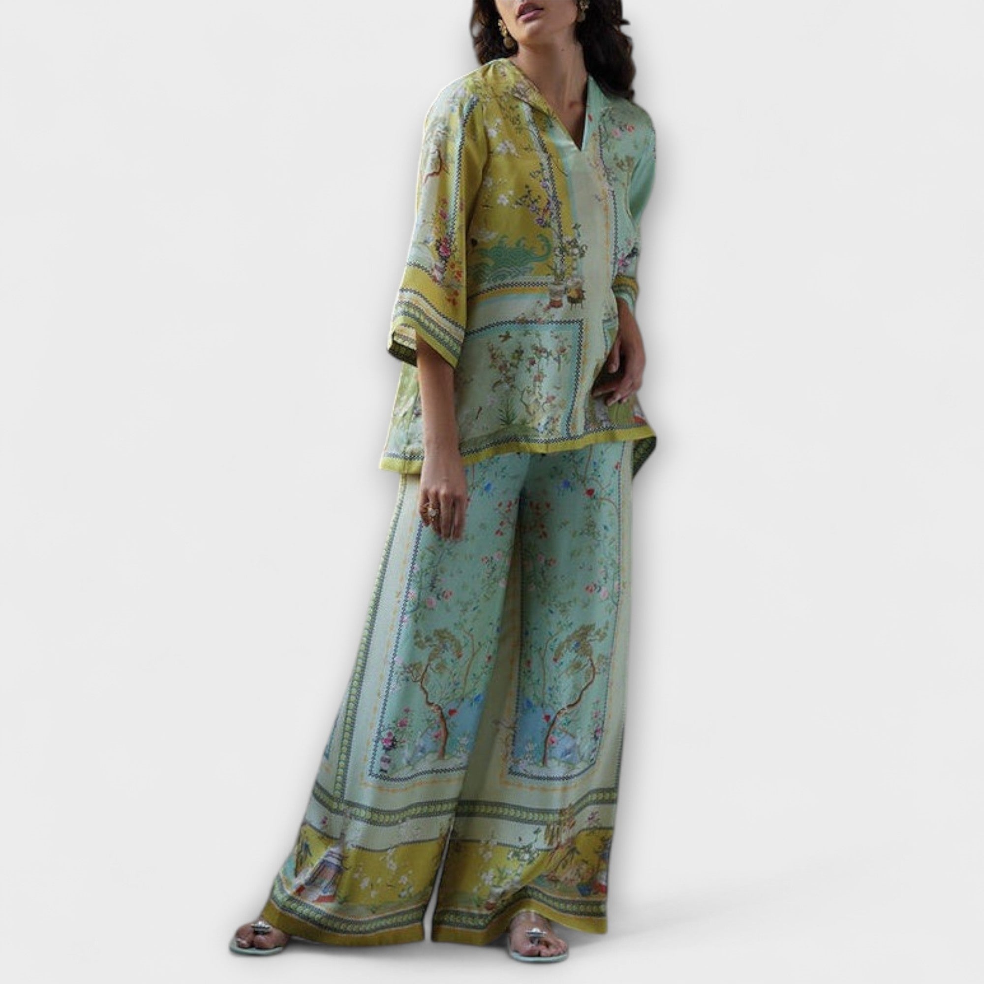 Maria - Digital Print Set with Bell Sleeves