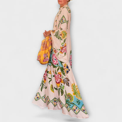 Lisa - Elegant Maxi Dress with Floral Print and Flowing Design