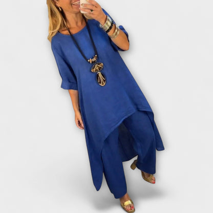 Tabea - Linen Suit with Round Neckline